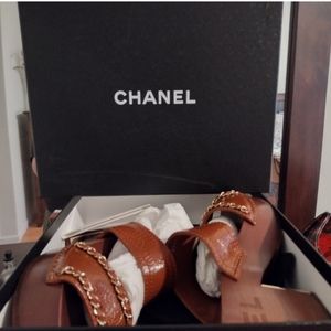 Chanel Chain-Link Accent Slides